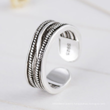 Right Grand Brass irregular twisted cross shape open size ring for men